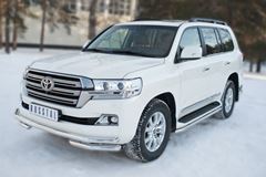 Защита переднего бампера D63 (секции) D63 (уголки) (кроме EXECUTIVE) для Toyota Land Cruiser 200 2015-