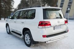 Защита заднего бампера D76 (дуга) D42 (дуга)+декор паз (кроме EXECUTIVE) для Toyota Land Cruiser 200 2015-