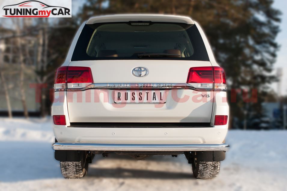 Защита заднего бампера D76 (секции) (кроме EXECUTIVE) для Toyota Land Cruiser 200 2015-