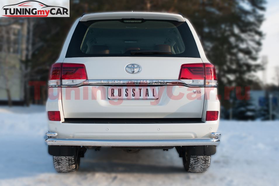 Защита заднего бампера D76 (секции) D42 (уголки) (кроме EXECUTIVE) для Toyota Land Cruiser 200 2015-