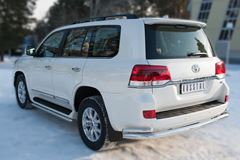 Защита заднего бампера уголки D76(секции) D42 (секции) (кроме EXECUTIVE) для Toyota Land Cruiser 200 2015-