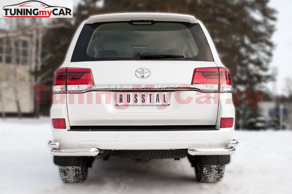 Защита заднего бампера уголки D76(секции) D63 (секции) (кроме EXECUTIVE) для Toyota Land Cruiser 200 2015-