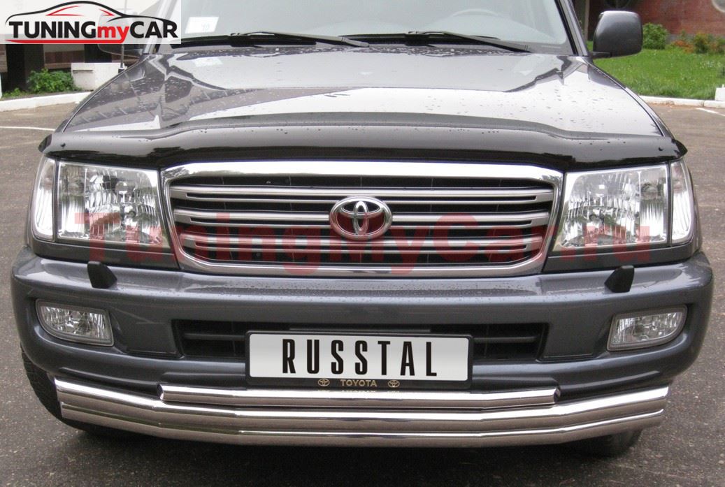 Защита переднего бампера D63/63/42 для Toyota LC 100 1998-2007