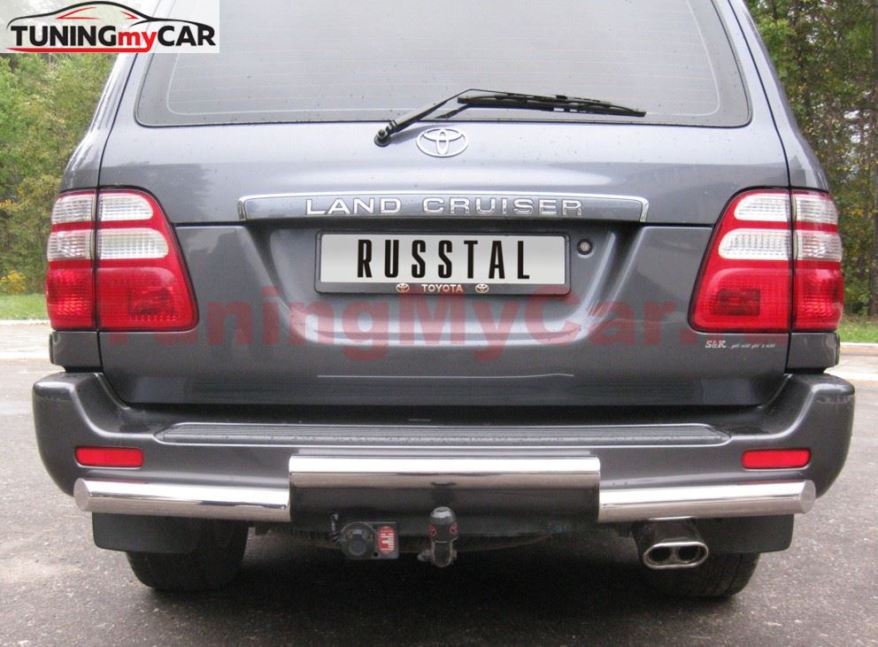Защита заднего бампера D76 ступень для Toyota LC 100 1998-2007