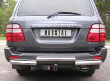 Защита заднего бампера D76 ступень для Toyota LC 100 1998-2007