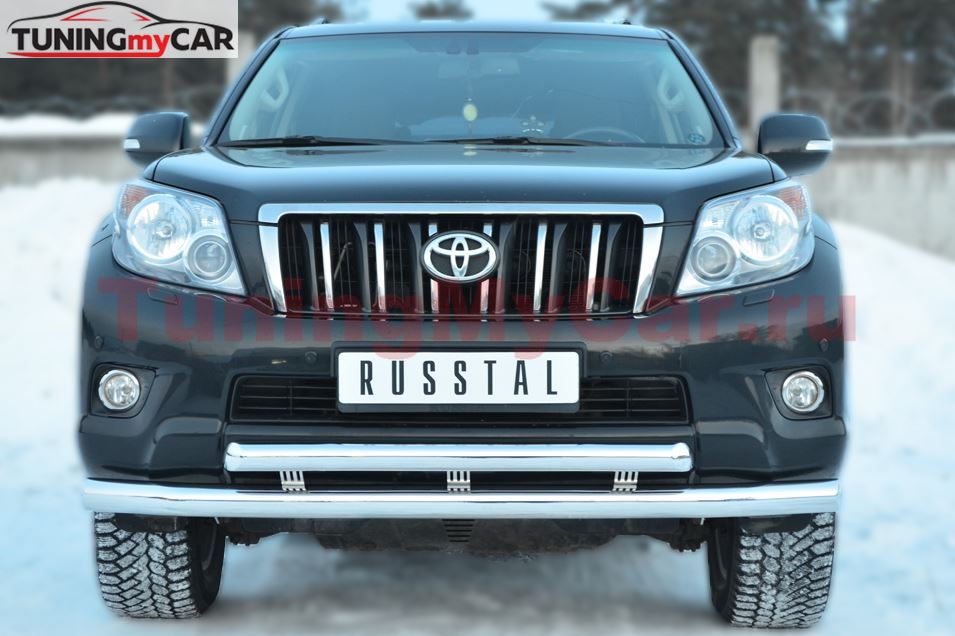 Защита переднего бампера D76 (секции) D63 (секции) декор паз для Toyota LC Prado 150 2009-2012
