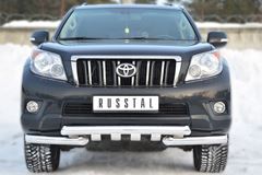 Защита переднего бампера D76 (дуга) D76х2 (дуга)+клыки для Toyota LC Prado 150 2009-2012