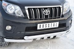 Защита переднего бампера D76 (дуга) D76х2 (дуга)+клыки для Toyota LC Prado 150 2009-2012