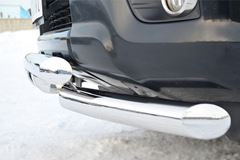 Защита переднего бампера D76 (дуга) D76х2 (дуга)+клыки для Toyota LC Prado 150 2009-2012