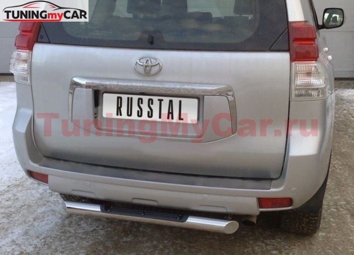 Защита заднего бампера D76 с накладкой для Toyota LC Prado 150 2009-2012