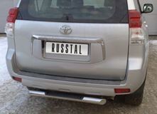 Защита заднего бампера D76 с накладкой для Toyota LC Prado 150 2009-2012