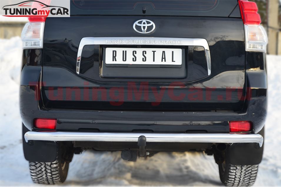 Защита заднего бампера D63 (секции) волна для Toyota LC Prado 150 2009-2012