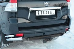 Защита заднего бампера уголки D76(секции) D42 (секции) для Toyota LC Prado 150 2009-2012