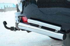 Защита заднего бампера уголки D76(секции) D42 (секции) для Toyota LC Prado 150 2009-2012