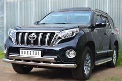 Защита переднего бампера D76 (секции) 75х42 (дуга)+декор паз для Toyota LC Prado 150 2014-