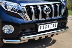 Защита переднего бампера D76 (дуга) D76 (секции)+клыки для Toyota LC Prado 150 2014-