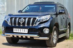 Защита переднего бампера D76 (дуга) D76 (секции)+клыки для Toyota LC Prado 150 2014-
