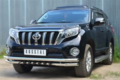 Защита переднего бампера D63 (секции) D63 (уголки)+D42 (зубы) для Toyota LC Prado 150 2014-