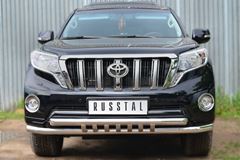 Защита переднего бампера D63 (секции) D63 (секции)+декор для Toyota LC Prado 150 2014-
