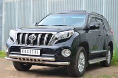 Защита переднего бампера D63 (секции) D63 (секции)+декор для Toyota LC Prado 150 2014-