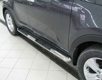 Пороги труба D76 с накладками (вариант 1) для Toyota Rav4 2006-2009
