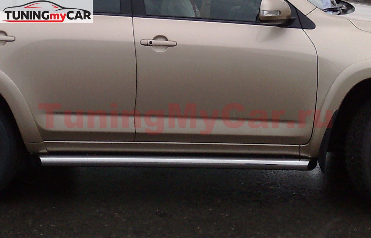 Пороги труба D76 для Toyota Rav4 2009 (длинная база)
