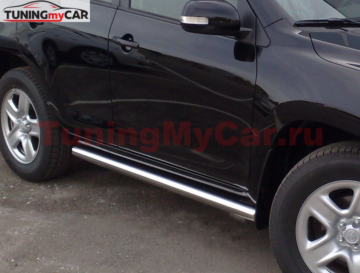 Пороги труба D63 для Toyota Rav4 2009 (обычная база)