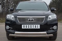 Защита переднего бампера D75х42/75х42 овалы(дуга) для Toyota Rav4 2010-2012