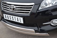 Защита переднего бампера D75х42/75х42 овалы(дуга) для Toyota Rav4 2010-2012