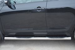 Пороги труба D76 с накладками (вариант 3) для Toyota Rav4 2010-2012