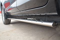 Пороги труба D75х42 овал с проступью для Toyota Rav4 2010-2012