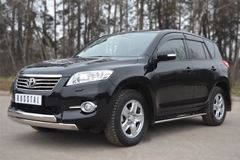 Пороги труба D75х42 овал с проступью для Toyota Rav4 2010-2012