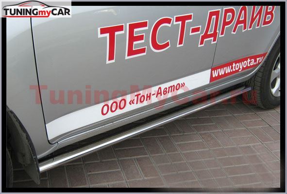 Пороги труба D75х42 овал для Toyota Rav4 2010-2012