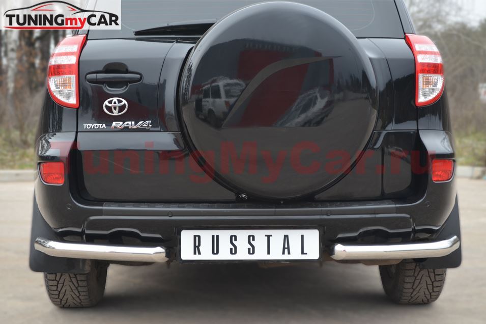 Защита заднего бампера уголки D63 для Toyota Rav4 2010-2012