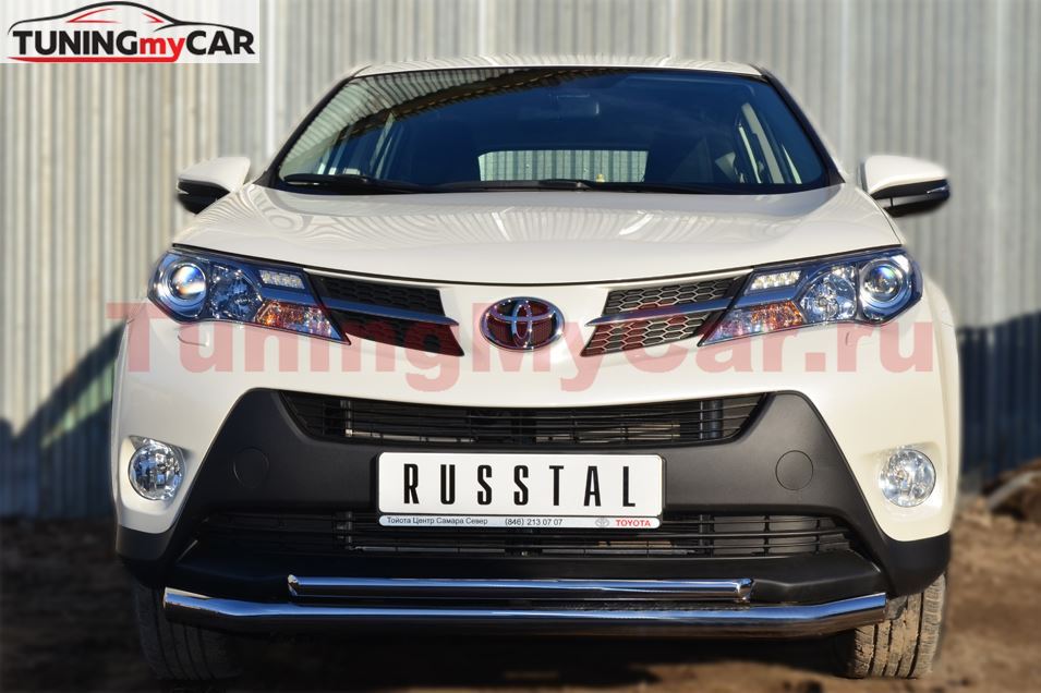 Защита переднего бампера D63 (секции) D42 (дуга) для Toyota Rav4 2013-2015