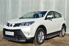 Пороги труба D42 с листом для Toyota Rav4 2013-2015