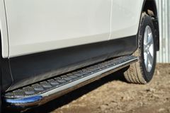 Пороги труба D42 с листом для Toyota Rav4 2013-2015
