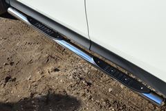 Защита порогов D76 с накладкой (вариант 3) для Toyota Rav4 2013-2015