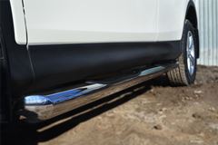 Защита порогов D76 с накладкой (вариант 1) для Toyota Rav4 2013-2015