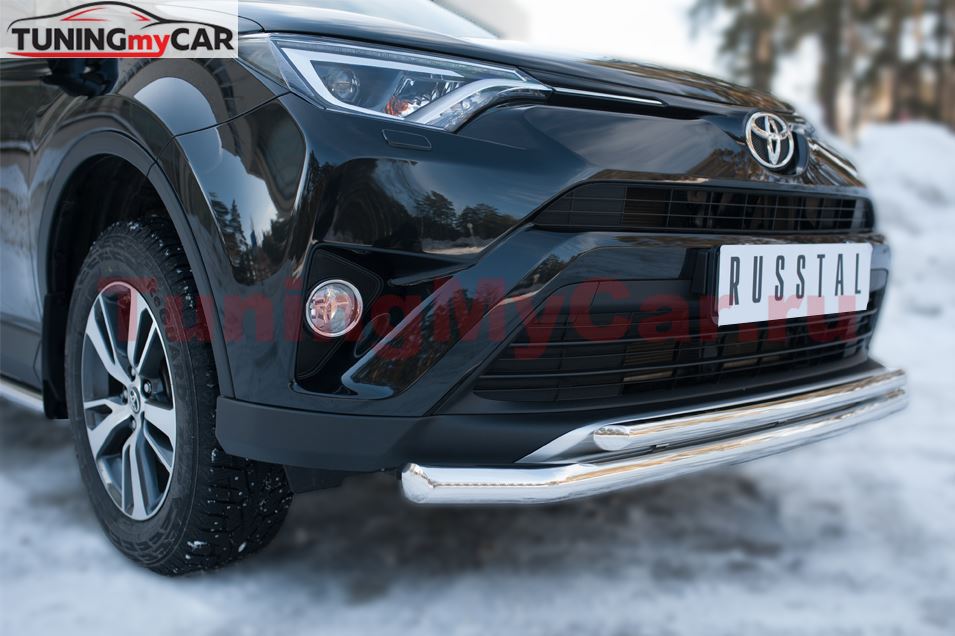 Защита переднего бампера D63 (секции) D42 (дуга) для Toyota Rav4 2015-