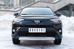 Защита переднего бампера D75х42 (дуга) для Toyota Rav4 2015-