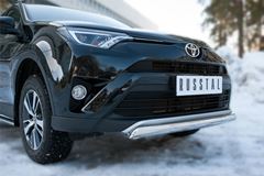 Защита переднего бампера D75х42 (дуга) для Toyota Rav4 2015-