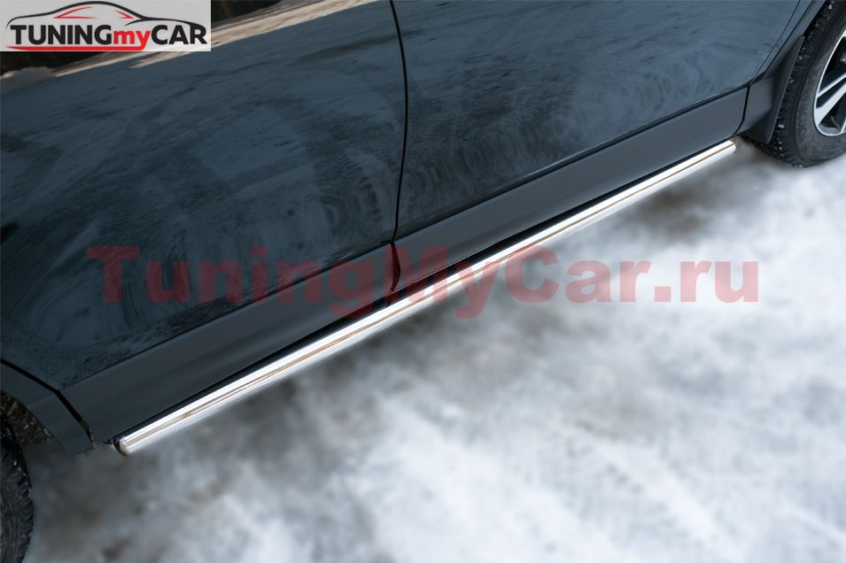 Пороги труба D63 (вариант 3) для Toyota Rav4 2015-