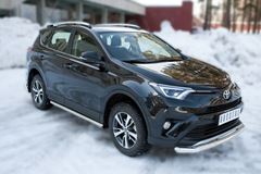 Пороги труба D63 (вариант 3) для Toyota Rav4 2015-