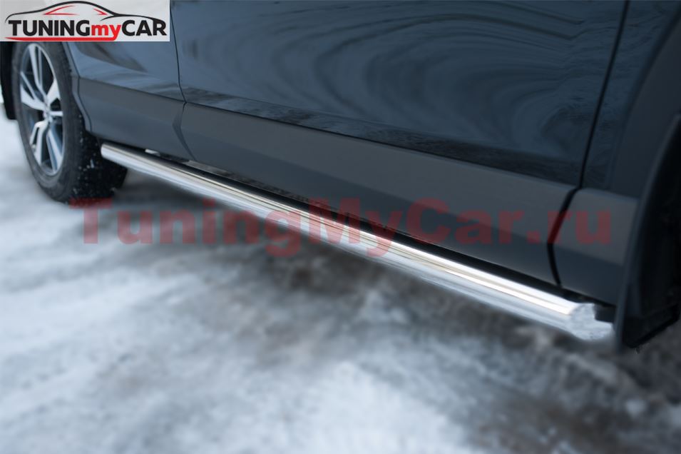 Пороги труба D63 (вариант 1) для Toyota Rav4 2015-