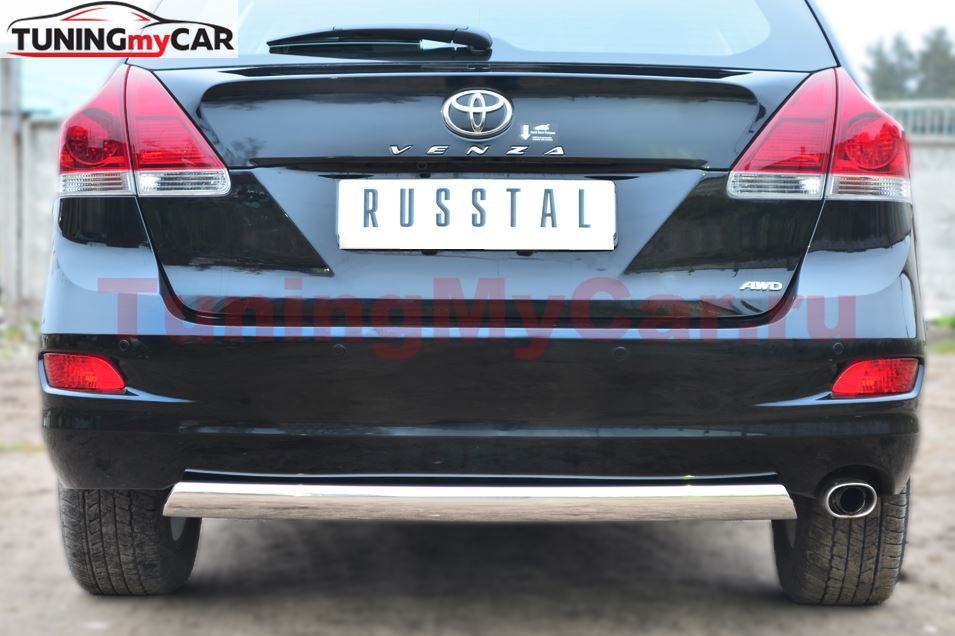 Защита заднего бампера 75х42 (дуга) для Toyota Venza 2013-