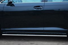 Пороги труба D75х42 овал с проступью для Toyota Venza 2013-