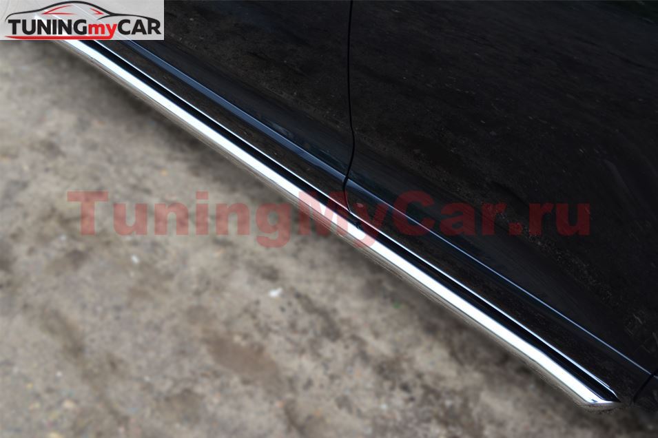 Пороги труба D63 (вариант 1) для Toyota Venza 2013-