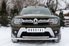 Защита переднего бампера D63 (секции) D42 (дуга)+декор паз для Renault Duster 2015-