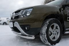 Защита переднего бампера D63 (секции) D42 (дуга)+декор паз для Renault Duster 2015-